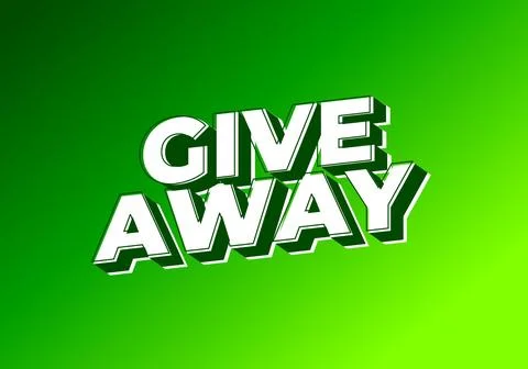 Give away. Text effect design in white green colors and eye catching style 스톡 일러스트