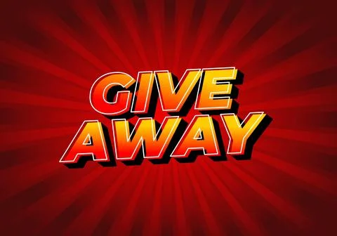 Give away. Text effect design in red yellow colors and eye catching style Stock Illustration