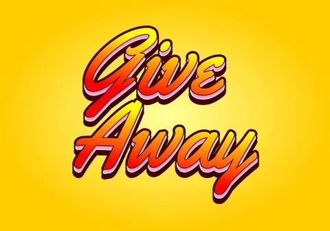 Give away. Text effect design in red yellow colors and eye catching style Stock Illustration