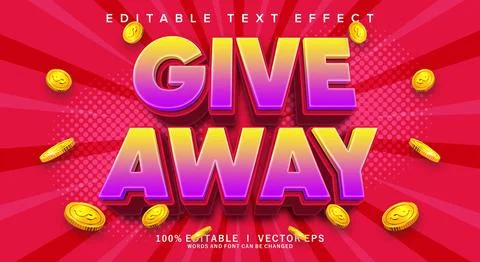 Give away vector text effect with modern style design Stock Illustration
