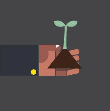 Give born tree save the world Stock Illustration