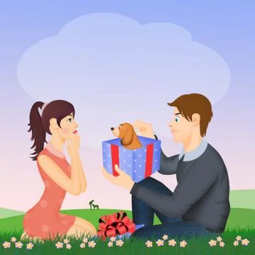 Give a dog Stock Illustration