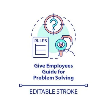 Give employees guide for problem solving concept icon Stockillustratie