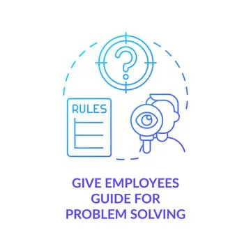 Give employees guide for problem solving blue gradient concept icon 스톡 일러스트