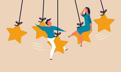 Give five star and superb feedback experience. Customer impress and satisfact Stock Illustration