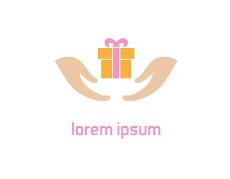 Give gift logo Stock Illustration