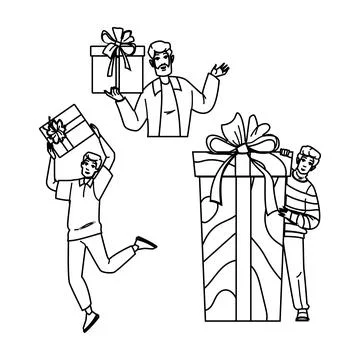Give gift man vector Ilustração Stock