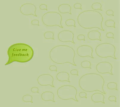 Give me feedback speech bubble with empty bubbles Stock Illustration
