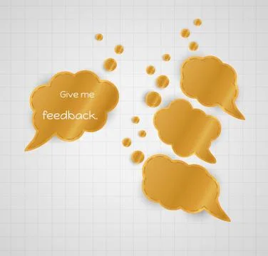 Give me feedback speech bubble with empty bubbles Stock Illustration