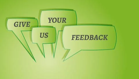 Give me feedback speech bubbles Stock Illustration