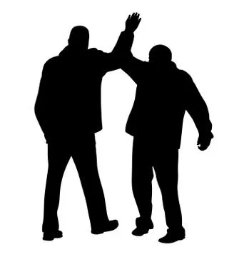 Give me five gesture between two successful businessmen Illustrazione stock