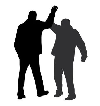 Give me five gesture between two successful businessmen Illustrazione stock