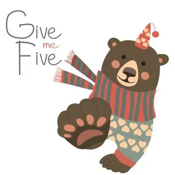 Give me five Stock Illustration