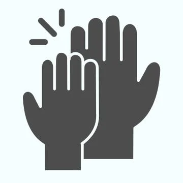 Give me five solid icon. Two hands in giving five action vector illustration Stockillustratie