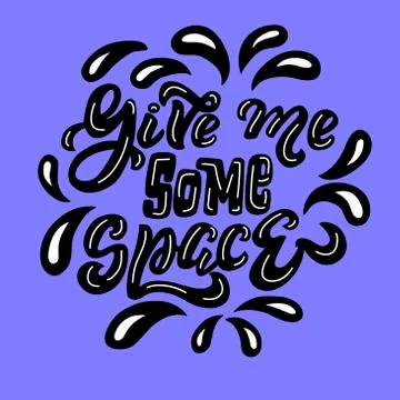 Give me some space - vector image on a blue background Stock Illustration