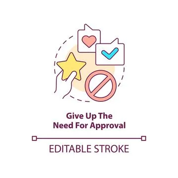 Give up need for approval concept icon Ilustração Stock