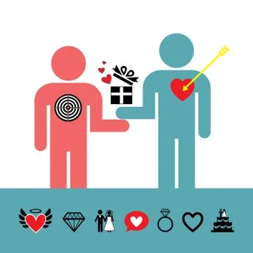 Give a present for wedding icon Stock Illustration