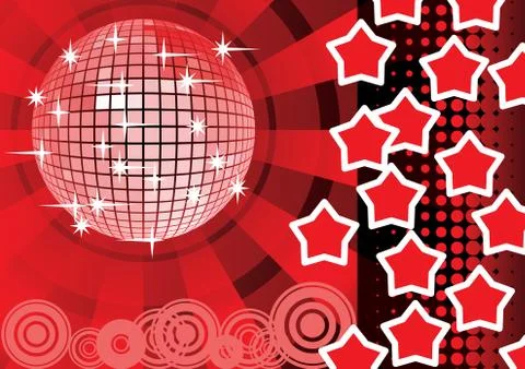 To give a red stars party. Stock Illustration