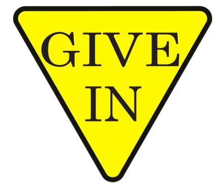 Give in sign Stock Illustration