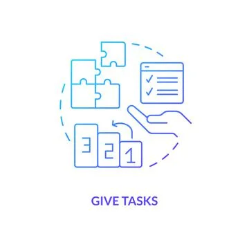 Give tasks blue gradient concept icon Stock Illustration