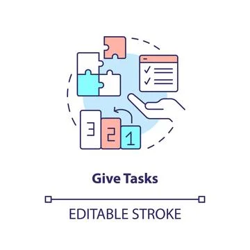 Give tasks concept icon Stock Illustration