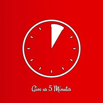 Give us five minutes Ilustração Stock