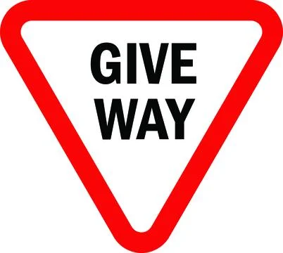 Give Way Triangle Traffic Sign Stock Illustration