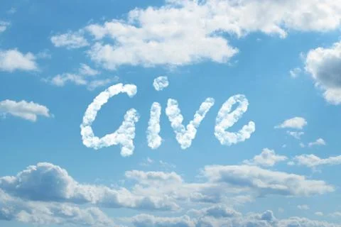 Give word on cloud Illustrazione stock