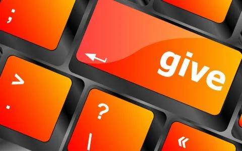 Give word on computer pc keyboard key Ilustração Stock