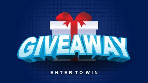 Giveaway enter to win dark blue background Banner vector illustration Stock Illustration