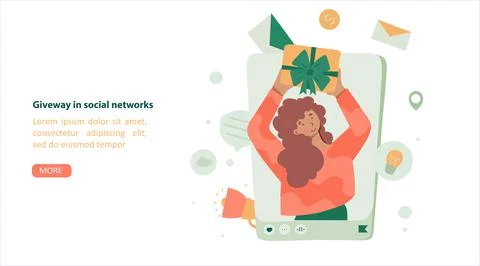 Giveaway enter to win poster template design for social media post or website Stock Illustration