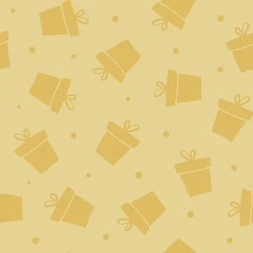 Giveaway holidays repeated pattern, present boxes illustration. Illustrazione stock