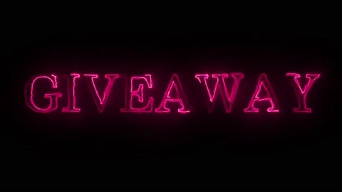 'GIVEAWAY' neon border lines title animation. Stock Footage 224636768