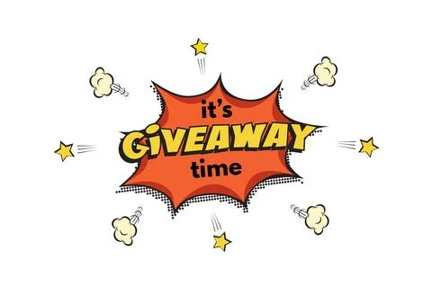 Giveaway speech alert bubble vector illustration. Its giveaway time text in イラスト素材