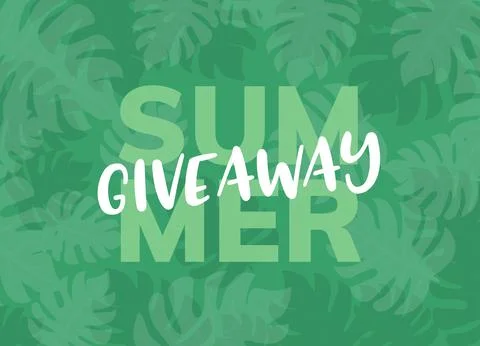 Giveaway summer vector background. Give away freebie contest summer tropical Stock Illustration