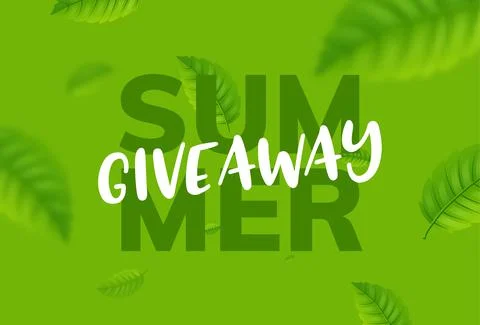 Giveaway summer vector background. Give away freebie contest summer tropical Stock Illustration