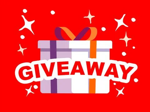 Giveaway text flat style web Banner vector illustration Stock Illustration