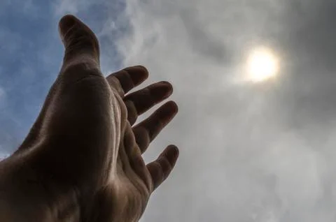 Gives a hand to the sky Stock Photos