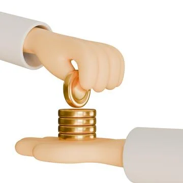 Giving 3D Render Design Element Right View Stock Illustration