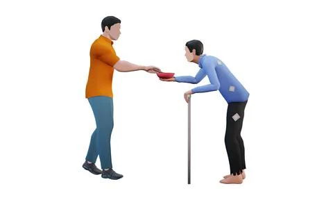 Giving Alms Stock Illustration