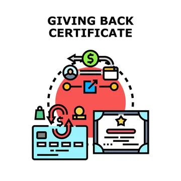 Giving back certificate program for financial rewards Illustration