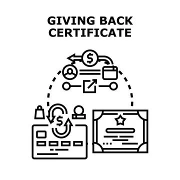 Giving back certificate program for financial rewards Illustration