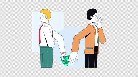 Giving bribe 2D animation Stock Footage 340391442