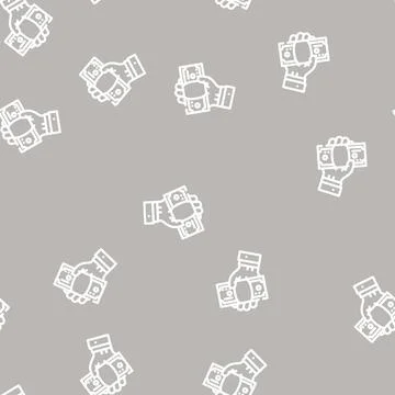 Giving bribe line vector seamless pattern Stock Illustration