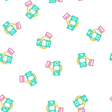 Giving bribe vector seamless pattern Stock Illustration