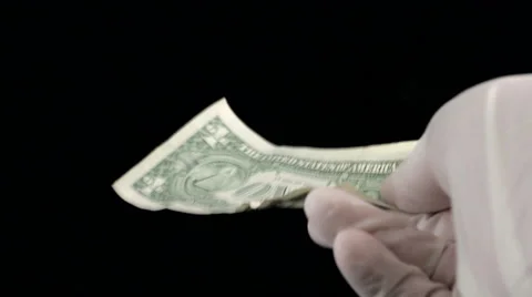 Giving A Dollar Bill Stock Footage 56378312