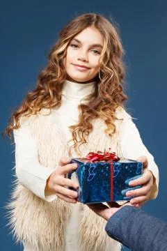 Giving gift Stock Photos