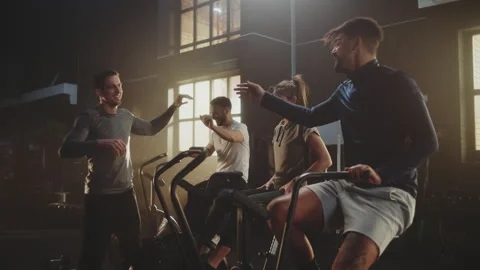 Giving high five after workout session Video stock 236189774