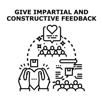 Giving impartial constructive feedback in a supportive team environment Ilustración de archivo