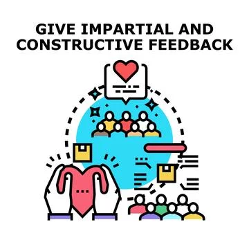 Giving impartial constructive feedback in a supportive team environment Stock Illustration